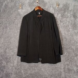 Eileen Fisher Black Textured Open Front Jacket Minimalist Office Womens 2X